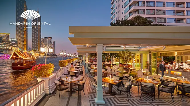 ห้องอาหารโรงแรม แมนดาริน โอเรียนเต็ล กรุงเทพ - ห้องอาหาร Riverside Terrace